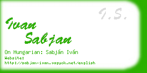 ivan sabjan business card