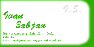 ivan sabjan business card